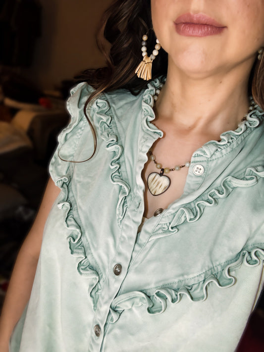 Concho Bloom Ruffle Shirt