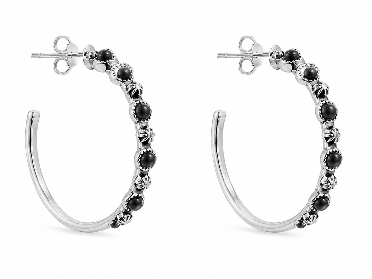 Gem Illusions™ Midnight Prairie Hoops