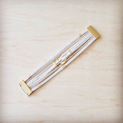 White & Gold Magnetic Cuff 811L