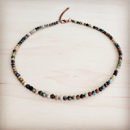 Faceted Genuine HuBei Turquoise Beaded Collar Necklace 262s
