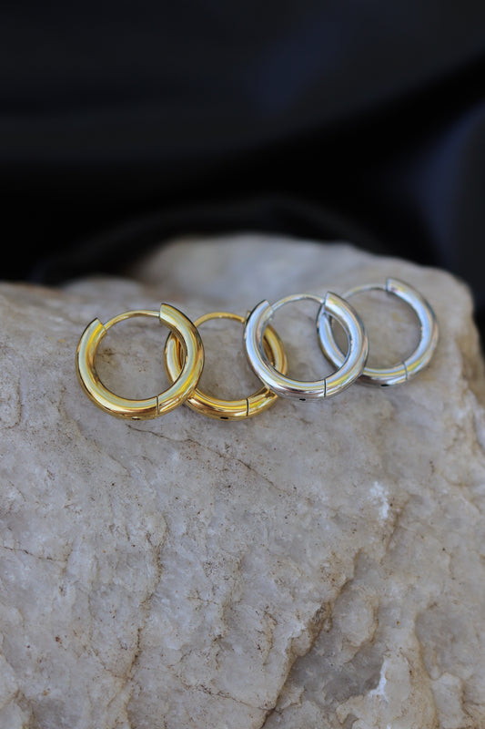 Mara Hoops - Water Proof Stainless Steel (Gold and Silver)