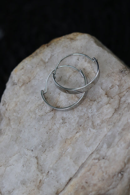Edge Hoops Earrings - Water Proof (Silver and Gold)