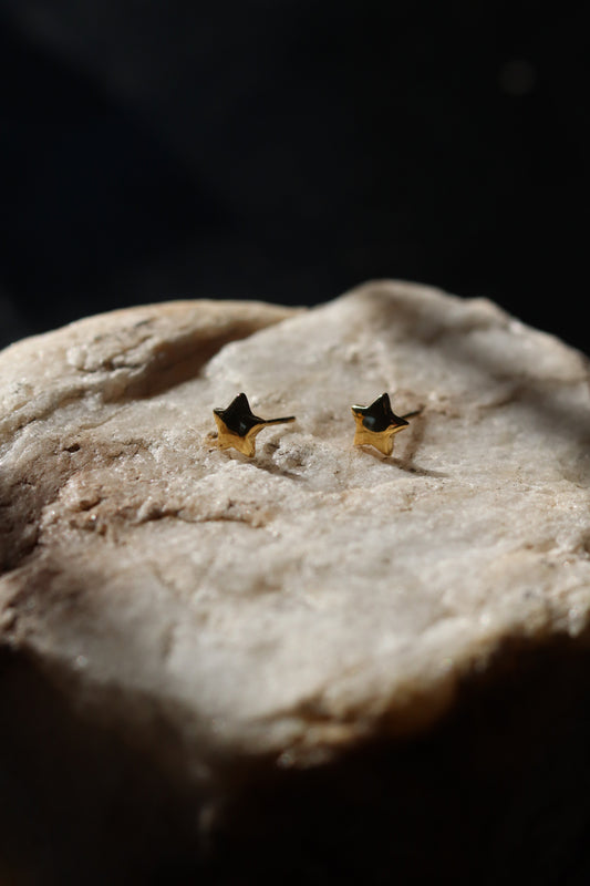 Gold Star Studs, 18k gold plated, stainless steel