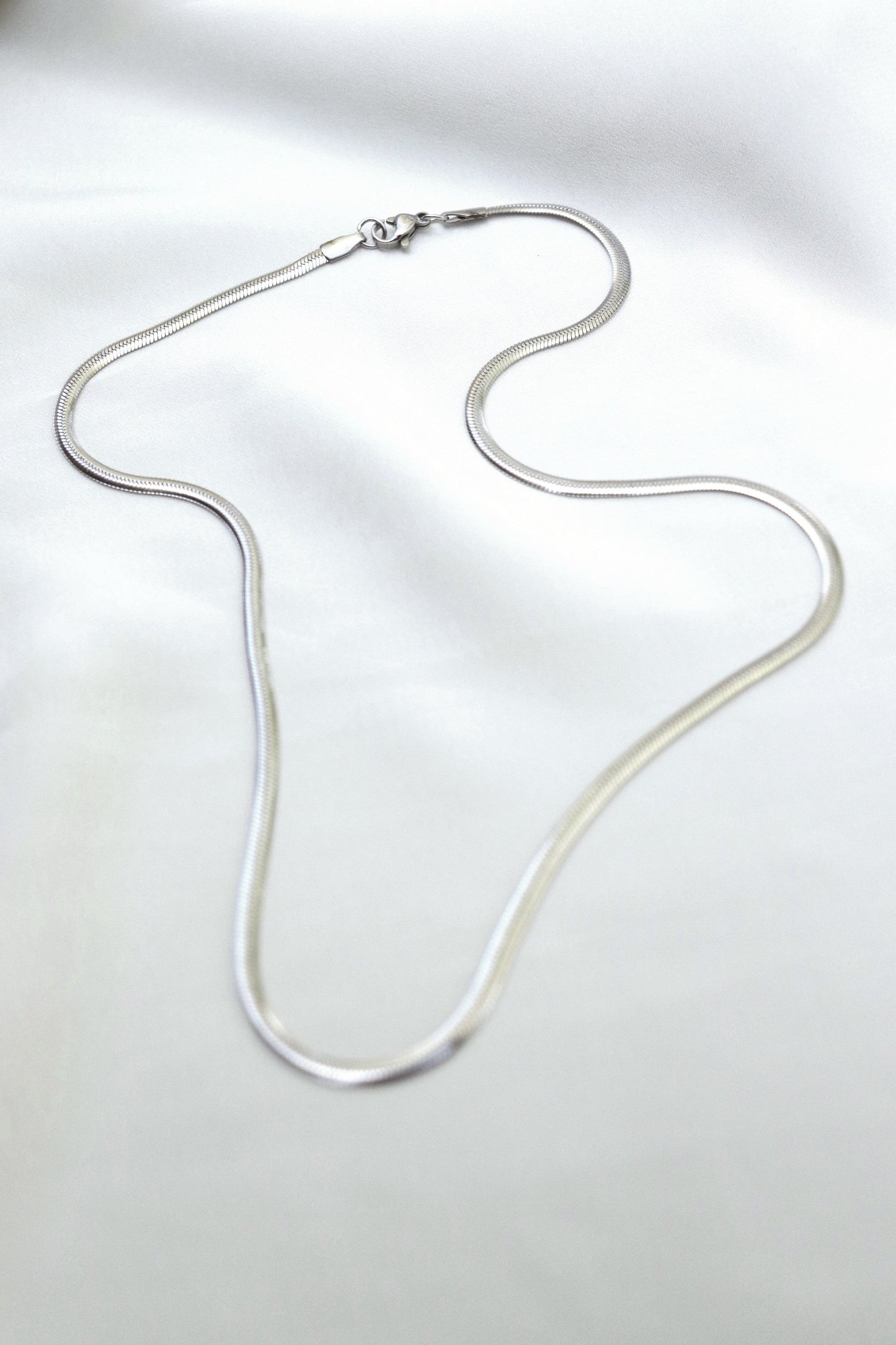 Flat Snake Chain - Silver - Stainless Steel