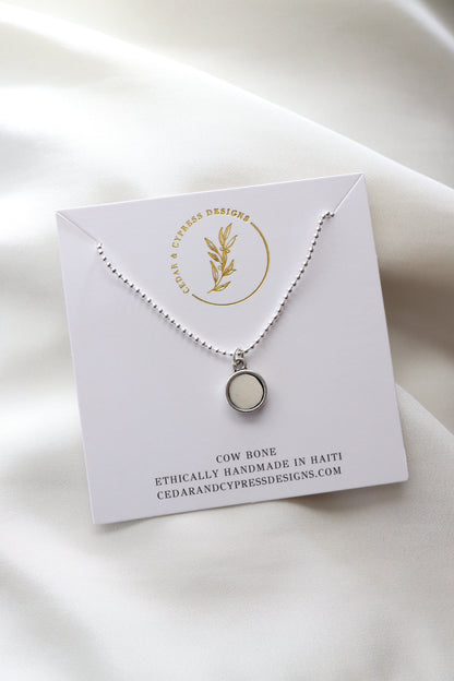 Angie Necklace - Silver Bone