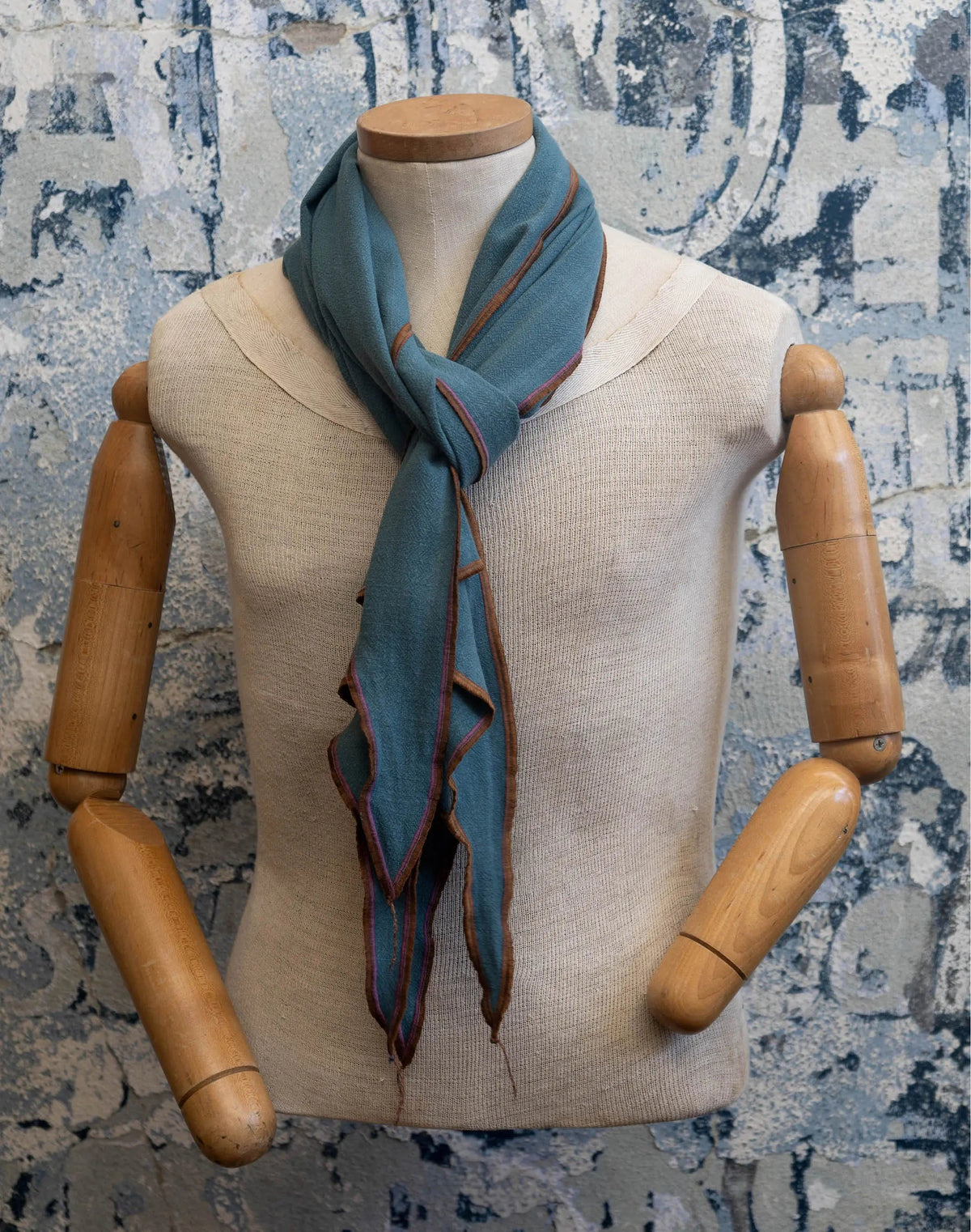 Teal Crossroads Linen Scarf