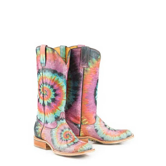 Tin Haul Groovy - Women's Leather Cowgirl Boot