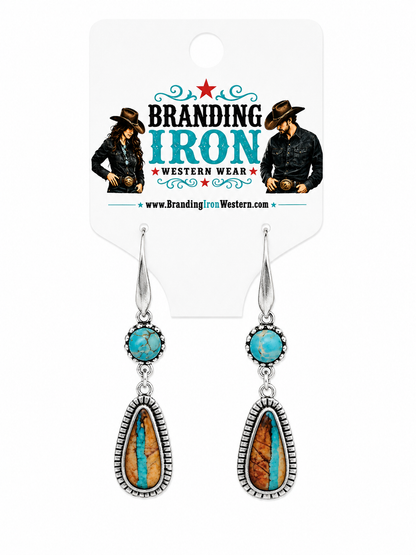 Painted Desert Turquoise Earrings | Branding Iron Western Wear