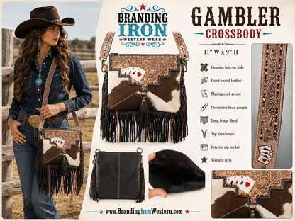 Gambler Crossbody | Western Cowhide Fringe Purse