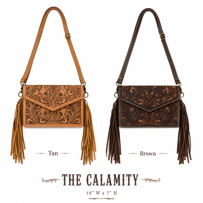 The Jolene | Tooled Leather Western Fringe Crossbody