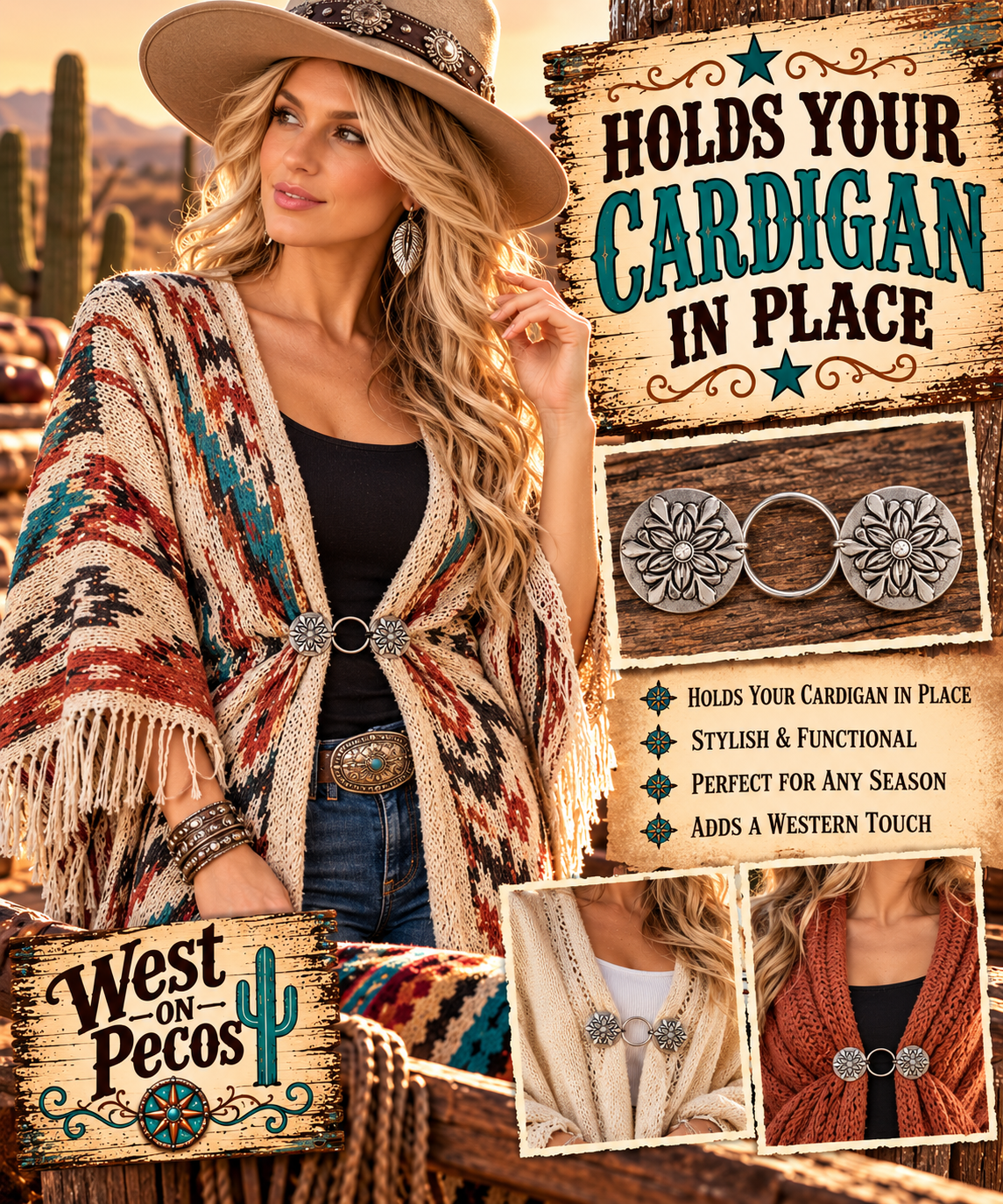 Embrace Clip On Fashion Fastener by Coco & Carmen