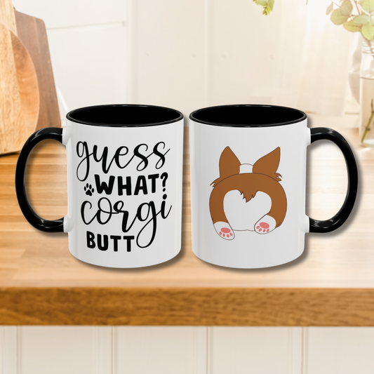 Adorable Corgi Butt Cottage Style Coffee Mug – Perfect for Dog Lovers!