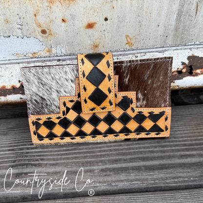 High Plains Checkered Cowhide Wallet