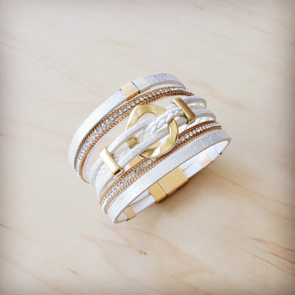 White & Gold Magnetic Cuff 811L
