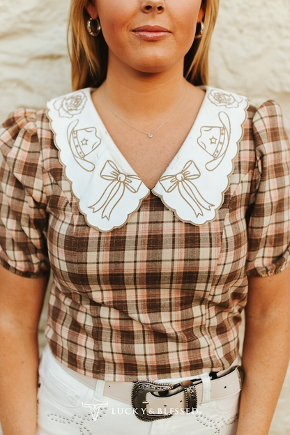 Rosy Ranch Plaid Blouse