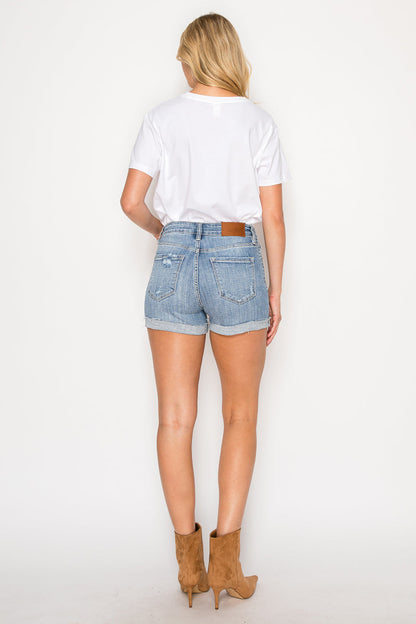 Kathy High Rise Cuffed Stretch Shorts