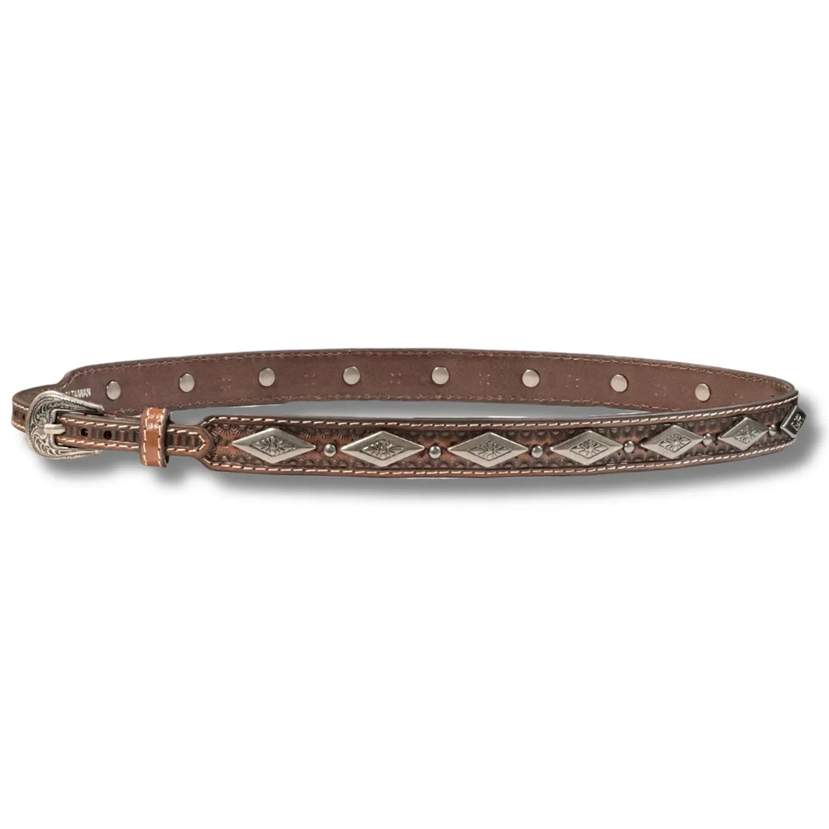 3D Triple Concho (Brown) - Leather Hat Band