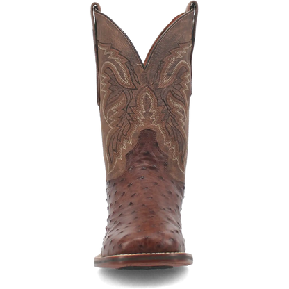 Dan Post Alamosa (Chocolate/Brown) - Men's Ostrich Skin Leather Cowboy Boots