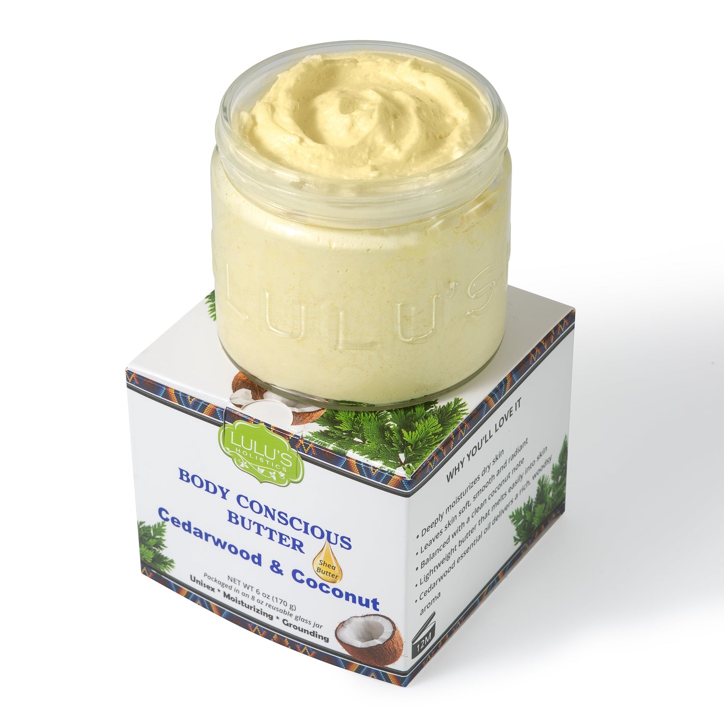 Cedarwood & Coconut Whipped Body Butter – Deep Moisture for Dry Skin