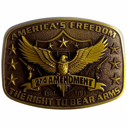 Deadwood Trading Right to Bear (Antique Brass) - Men's Belt Buckle