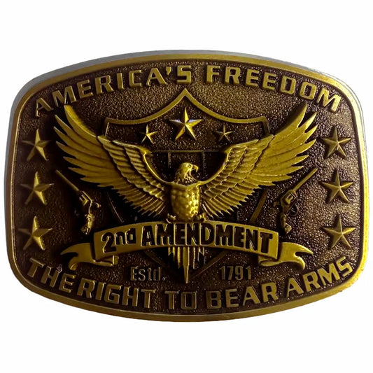Deadwood Trading Right to Bear (Antique Brass) - Men's Belt Buckle