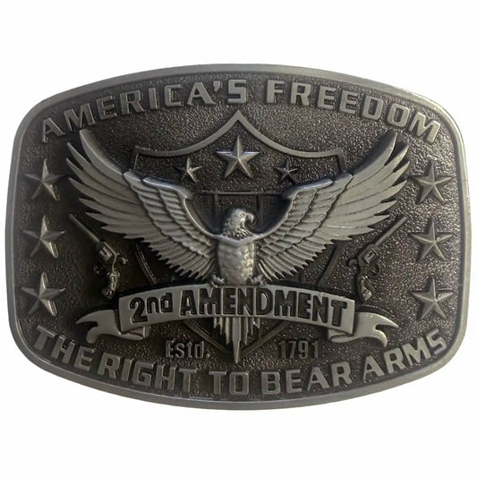 Deadwood Trading Right to Bear (Antique Nickel) - Men's Belt Buckle