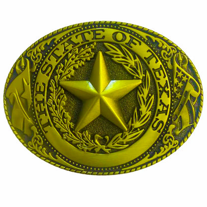 Deadwood Trading State of Texas (Gold) - Men's Belt Buckle