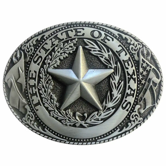 Deadwood Trading State of Texas (Silver) - Men's Belt Buckle