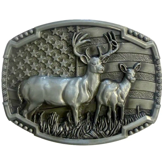 Deadwood Trading Buck Country (Antique Pewter) - Belt Buckle