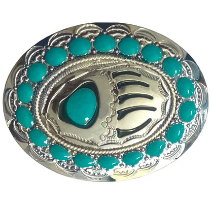 Deadwood Trading Turquoise Bear Claw - Belt Buckle