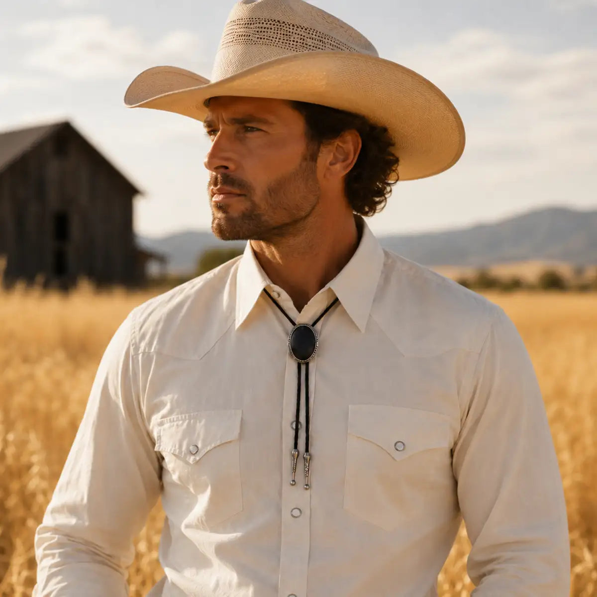 Deadwood Frontier Oval (Onyx) - Bolo Tie