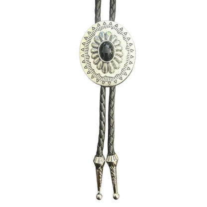 Deadwood Silver Sunburst (Onyx) - Bolo Tie