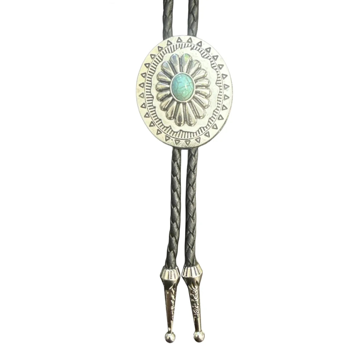 Deadwood Silver Sunburst (Turquoise) - Bolo Tie