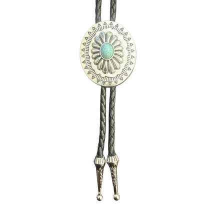 Deadwood Silver Sunburst (Turquoise) - Bolo Tie