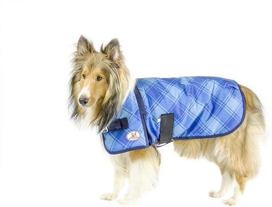 Derby Originals Ruff Pup Ice Blue Plaid Dog Coat – 1200D Waterproof Ripstop, 150g Insulated Winter Jacket, Breathable 3-Layer Design, Adjustable Fit, 2-Year Warranty