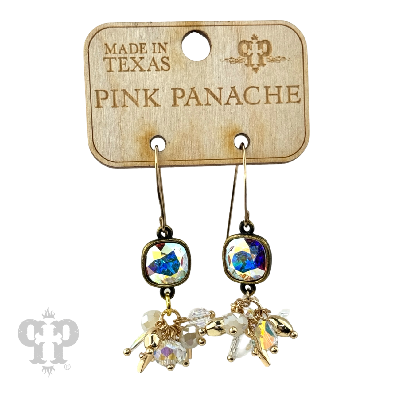 Bead cluster dangle earring with Austrian crystal - LC