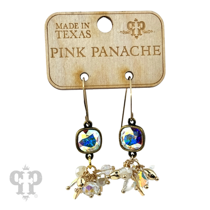 Bead cluster dangle earring with Austrian crystal - LC