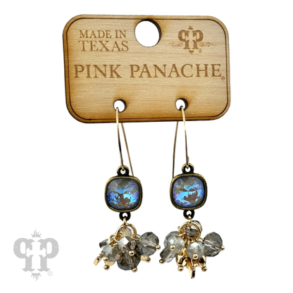 Bead cluster dangle earring with Austrian crystal - LC