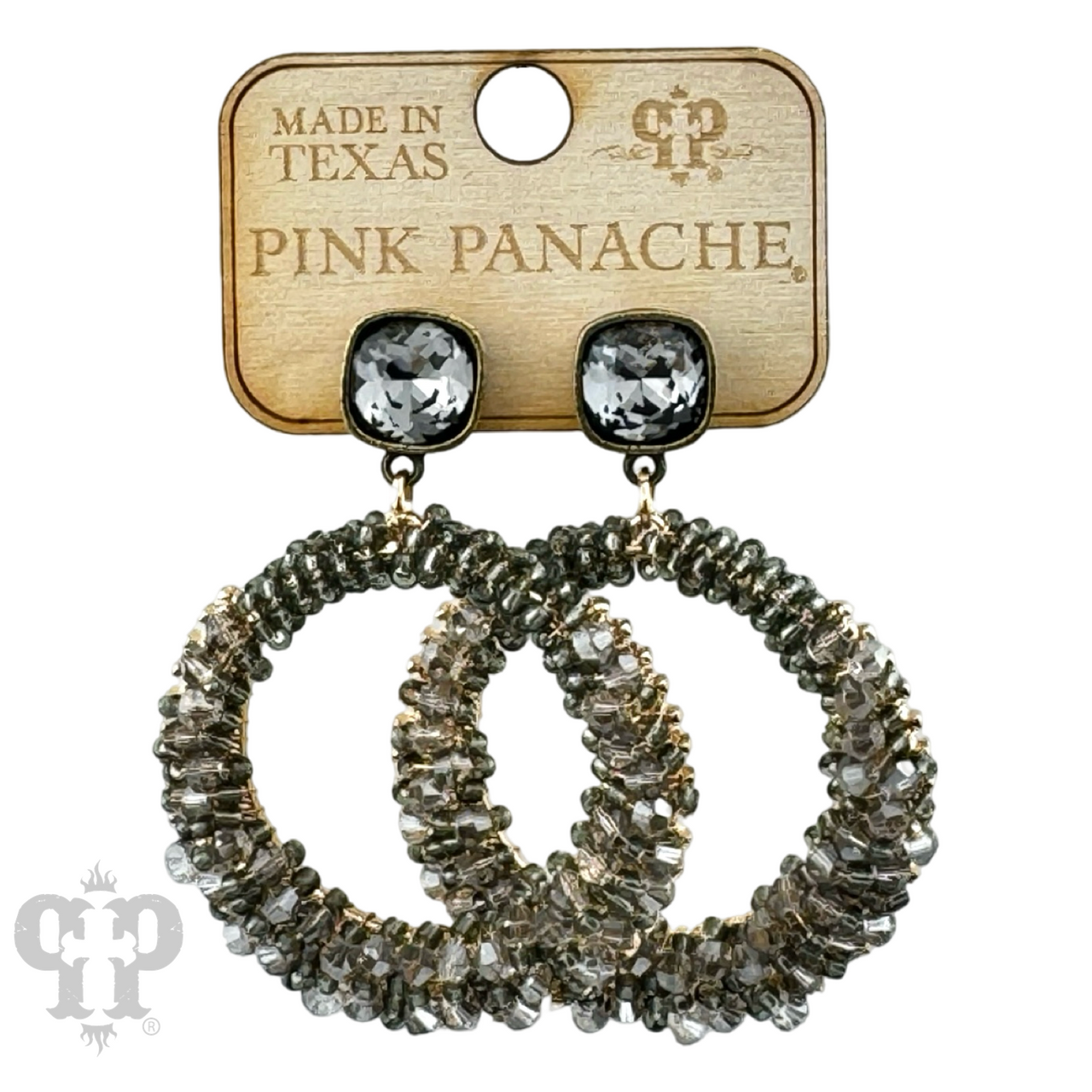 Bicone bead wrapped dangle earring with Austrian crystal - LC