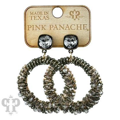 Bicone bead wrapped dangle earring with Austrian crystal - LC