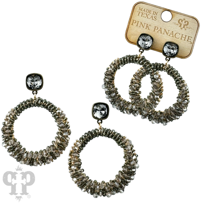 Bicone bead wrapped dangle earring with Austrian crystal - LC