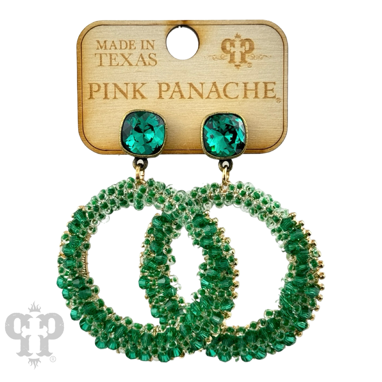 Bicone bead wrapped dangle earring with Austrian crystal - LC