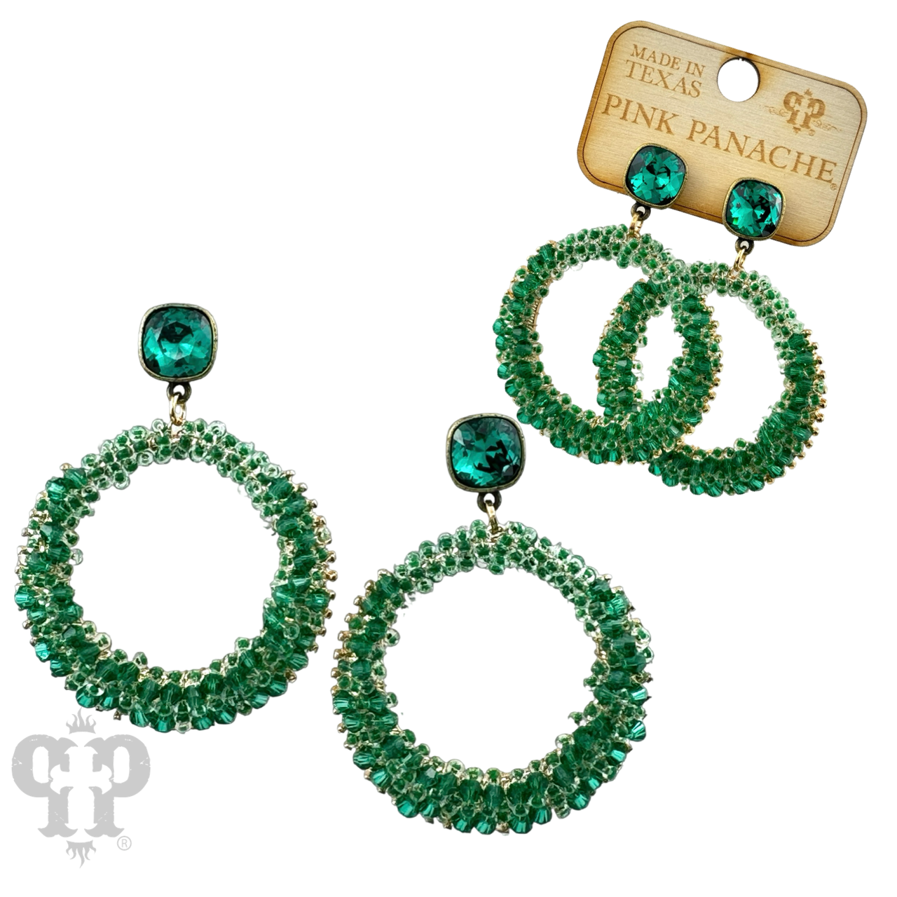 Bicone bead wrapped dangle earring with Austrian crystal - LC