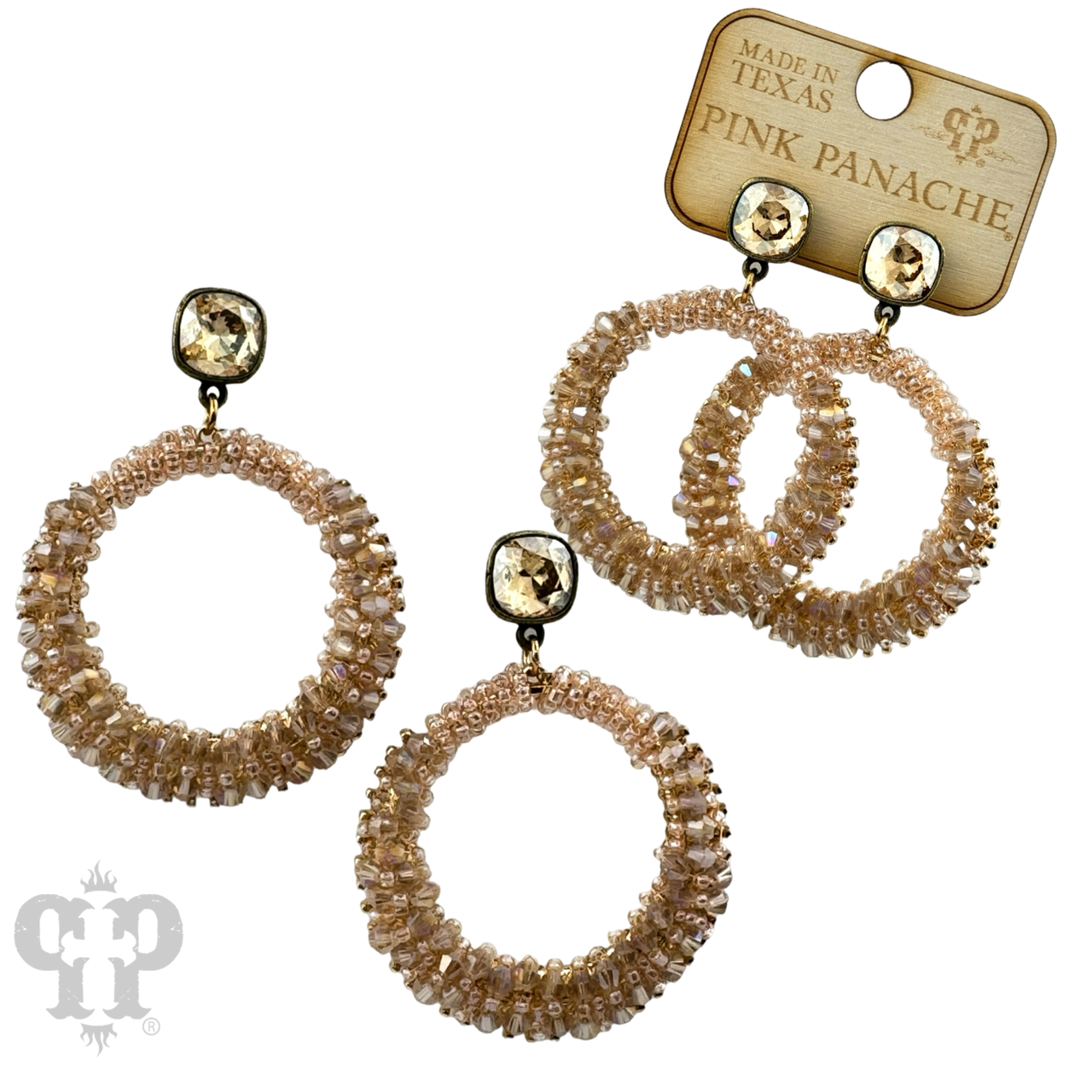 Bicone bead wrapped dangle earring with Austrian crystal - LC