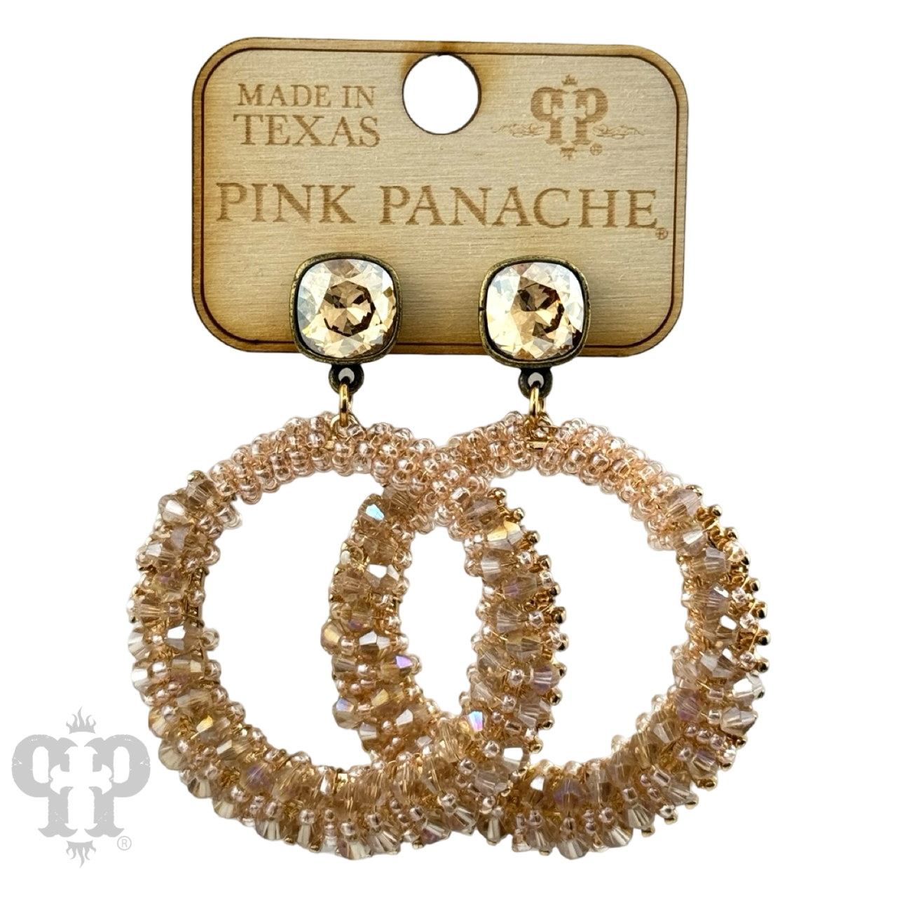 Bicone bead wrapped dangle earring with Austrian crystal - LC