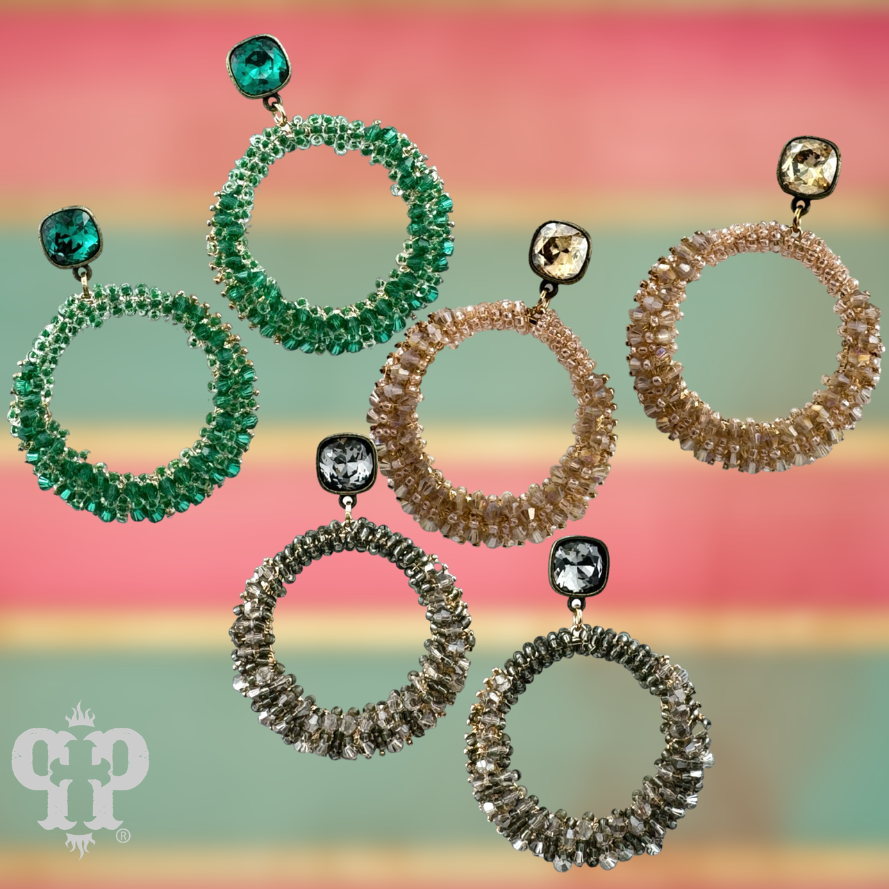 Bicone bead wrapped dangle earring with Austrian crystal - LC