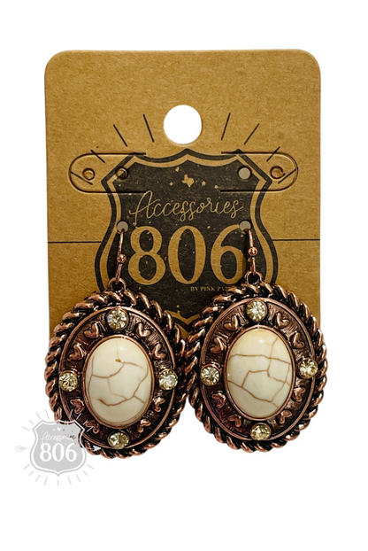 Rope edge oval earring - LC