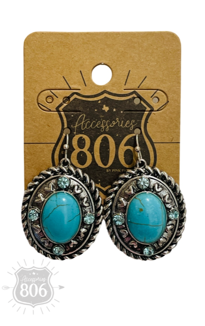Rope edge oval earring - LC