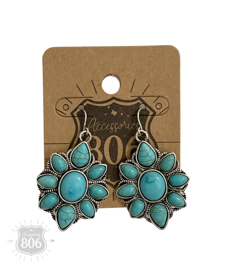 Decorative stone flower earring - LC