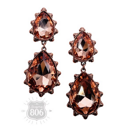 Western rhinestone teardrop earring - LC